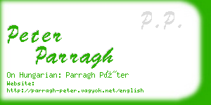 peter parragh business card